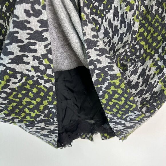 Trina Turk Gray and Green Leopard Print Plaid Pencil Skirt - Picture 5 of 8